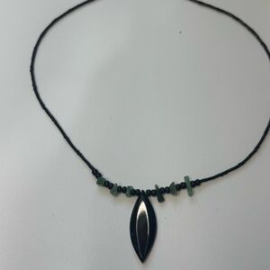 Elegant Black and Green Pendant Necklace